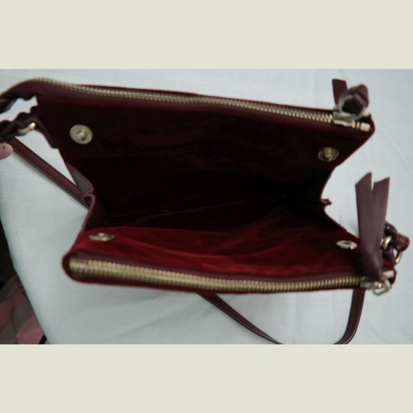 Red Wine Velvet/Microsuede Purse - Picture 3 of 11